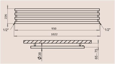 Przejdź do produktu Grzejnik łazienkowy poziomy biały 95x27 cm PMH Rosendal RLW