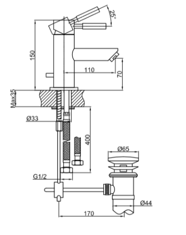 Przejdź do produktu Bateria umywalkowa Kohlman Roxin QB100R chrom