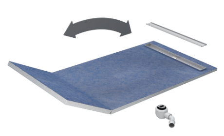 Przejdź do produktu Brodzik podpłytkowy prostokątny 130+50x90x12,5cm Schedpol Base z odpływem liniowym do wypełnienia kaflem 10.034/OLPL