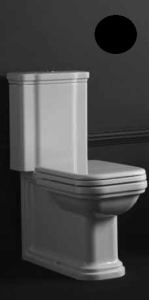 Kerasan Waldorf czarna miska stojąca WC z mechanizmem spłukującym złoto 411704+418104+750991