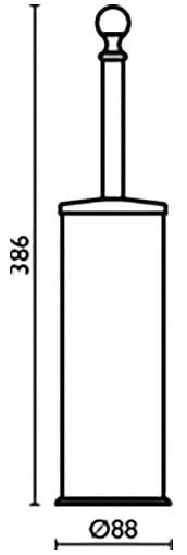 Akcesoria łazienkowe szczotka stojąca B&A seria Regency RE 253 rysunek techniczny