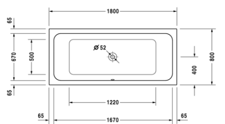 Przejdź do produktu Wanna prostokątna 180x80cm Duravit D-Code 700101