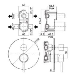 Bateria prysznicowa podtynkowa Paffoni Stick SK018CR