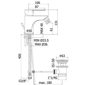 Przejdź do produktu Bateria bidetowa z korkiem Paffoni Red RED131KCR