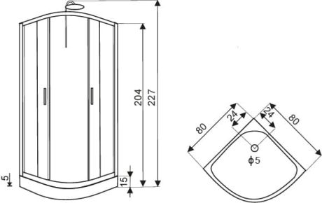 Przejdź do produktu Kabina prysznicowa półokrągła narożna 80x80 cm Kerra Faro 80 z hydromasażem