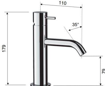 Bateria umywalkowa stojąca 18 cm bez korka Daniel Tokyo TK606 chrom
