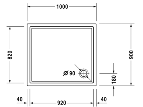 Przejdź do produktu Brodzik prostokątny 100x90cm Duravit Starck 720120
