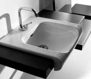 Przejdź do produktu Kerasan Agua Libre Inka umywalka półblatowa 60x40x35,5 cm czarny błyszczący 341104