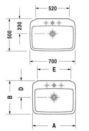 Przejdź do produktu Umywalka klasyczna 70x50 cm PuraVida Duravit 270170