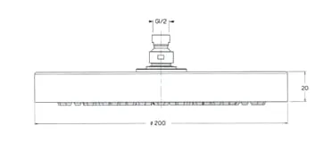 Deszczownica natryskowa okrągła 15 cm chrom Sphera London SD4918003CR rysunek techniczny