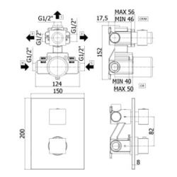 Bateria prysznicowa podtynkowa termostatyczna Paffoni Level LEQ519CR