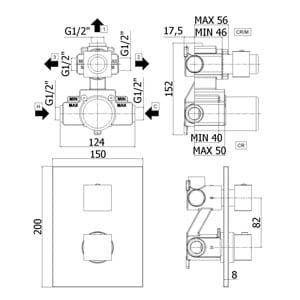 Przejdź do produktu Bateria prysznicowa podtynkowa termostatyczna Paffoni Level LEQ519CR