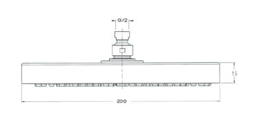 Deszczownica natryskowa chrom Sphera York 20x20 cm SD4906003CR rysunek techniczny