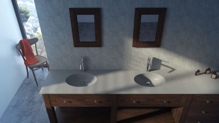 Umywalka kompozytowa na dowolny wymiar z misą Elipse 43