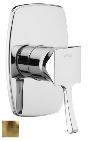 Przejdź do produktu Bateria prysznicowa podtynkowa do podłączenia 1 urządzenia, kompletna Sapho Chic 42189-06 bronzo