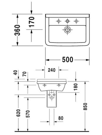 Przejdź do produktu Umywalka klasyczna 50x36 cm z Starck 3 Duravit 030050