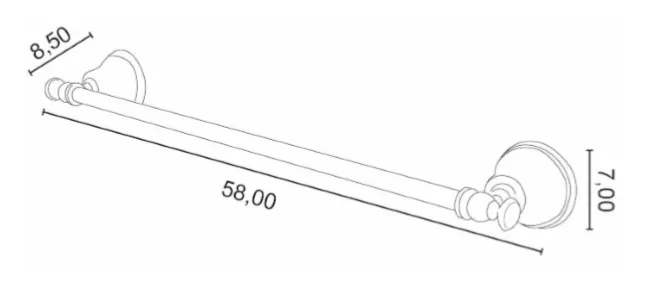 Akcesoria łazienkowe wieszak 58 cm Gedy Allpe Harmony HA011 bronzo