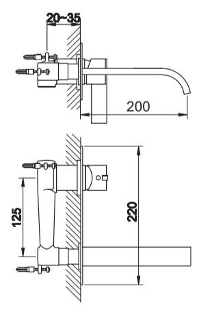 Przejdź do produktu Bateria umywalkowa podtynkowa z wylewką 20 cm Kohlman Dexame QW188D chrom