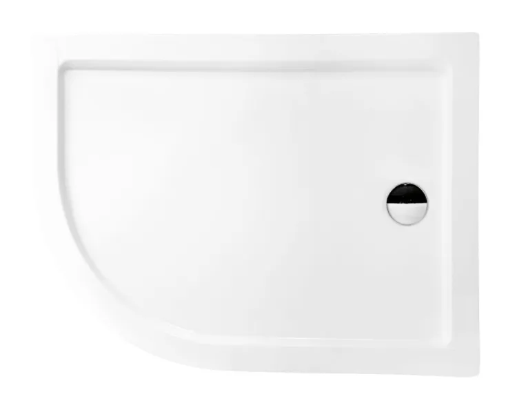  Brodzik półokrągły asymetryczny kompaktowy 100x80x4 cm Besco Saturn 100