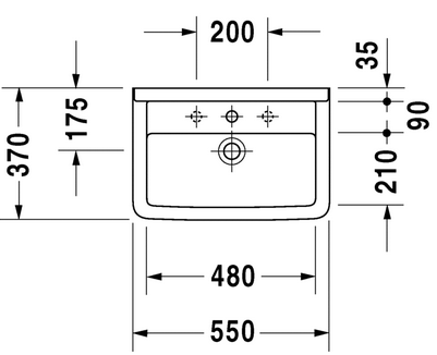 Przejdź do produktu Umywalka Compact z przelewem 55x37cm, Duravit Starck 3 030155