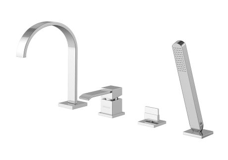 Przejdź do produktu Bateria wannowa 4-otworowa Kohlman  Axis QB244N chrom