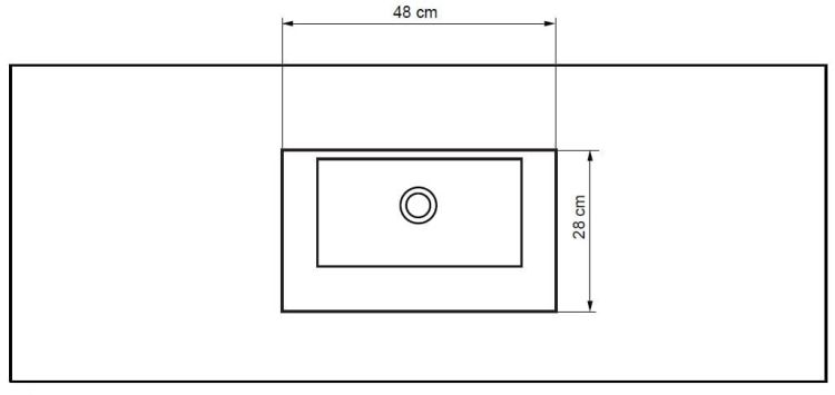 Umywalka konglomeratowa na indywidualny wymiar z misą Combo 48x28 cm