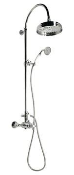 Zestaw prysznicowy Retro z okrągłą deszczownicą 20 cm, baterią i słuchawką prysznicową kompletny Reitano Antea 9515D-01261CR chrom