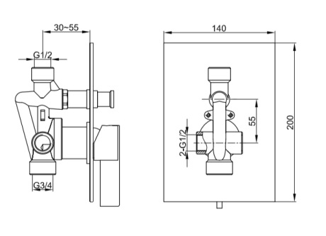 Przejdź do produktu Bateria prysznicowa podtynkowa 2-drożna Kohlman Dexame QW210D chrom