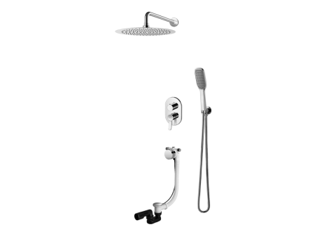 Przejdź do produktu Zestaw wannowo-natryskowy, podtynkowy z deszczownicą 20 cm, słuchawką prysznicową, przelewem wannowym i baterią Vedo Cento VBC1232/20 chrom