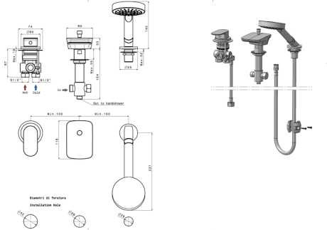 Przejdź do produktu Bateria wannowa 3-elementowa ze słuchawką Sapho Glam GLAMTECH3 chrom