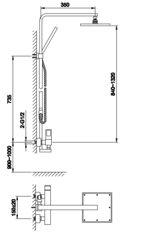 Przejdź do produktu Kolumna prysznicowa z prostokątną deszczownicą 20x15 cm Kohlman Nexen QW276U chrom