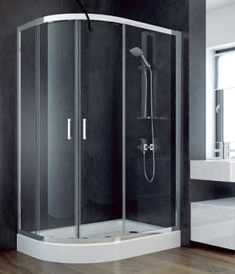 Kabina prysznicowa asymetryczna 100x80x185 cm Besco Modern 185
