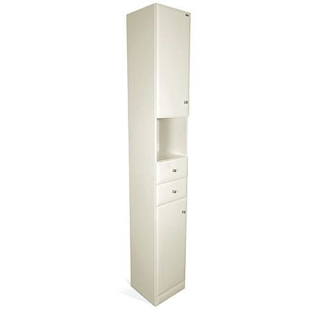 Słupek łazienkowy z MDF wysoki S3 z drzwiczkami, szufladami i wnęką