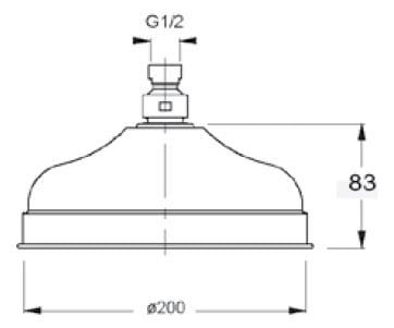Deszczownica Lord 20cm rys. tech.