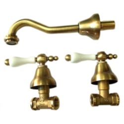 Bateria umywalkowa Retro podtynkowa 3-otworowa Giulini Praga 7522 bronzo