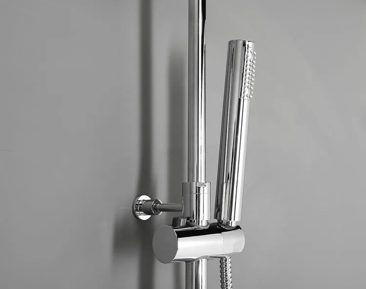 Zestaw prysznicowy z okrągłą deszczownicą 20 cm, baterią i słuchawką prysznicową kompletny Sapho 990ESD+CE10S chrom