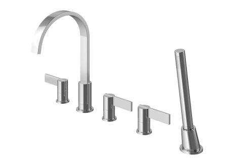 Przejdź do produktu Bateria wannowa 5-otworowa Kohlman Dexame QB242D chrom