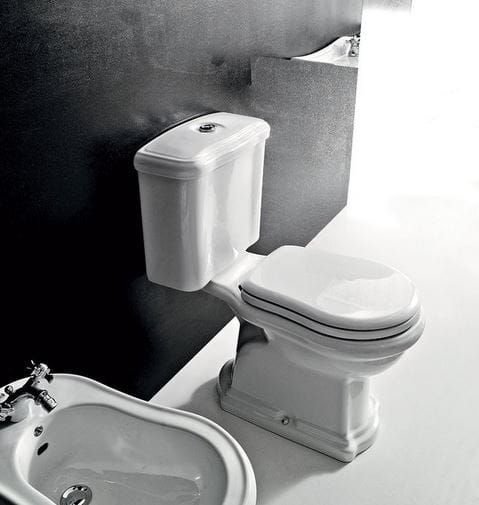 Zestaw kompakt WC + spłuczka WC + mechanizm spłukujący chrom + deska biała Kerasan Retro 1012/1013+1081+750990 +109001