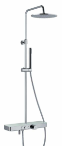 Zestaw prysznicowy z deszczownicą, baterią termostatyczną i półeczką Sphera Docce TM3170699CR chrom