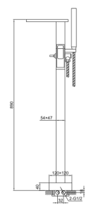 Bateria wannowa wolnostojąca Kohlman Nexen QF1165U chrom