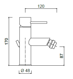 Bateria bidetowa z korkiem automatycznym Giulini Futuro 6507A chrom rys.tech.