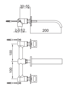 Bateria umywalkowa podtynkowa z wylewką 20 cm Kohlman Nexen-S SQW193U chrom