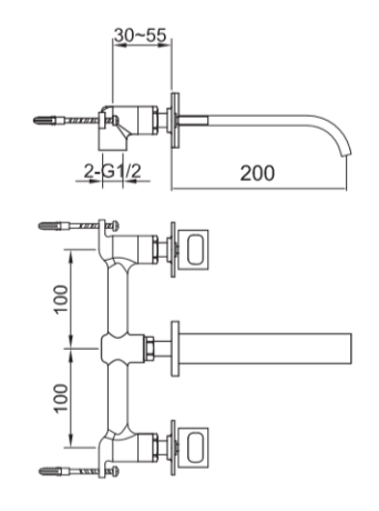Przejdź do produktu Bateria umywalkowa podtynkowa z wylewką 20 cm Kohlman Nexen-S SQW193U chrom