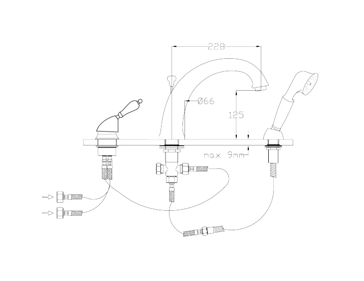 rysunek baterii wannowej vara
