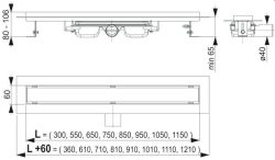 Odpływ liniowy niski APZ106 z pełnym rusztem Design rys. tech.