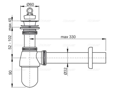 Przejdź do produktu Syfon umywalkowy DN32 ze spustem 5/4'' Alcaplast A437