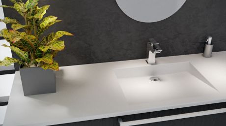 Przejdź do produktu Umywalka na dowolny wymiar z Corianu z misą Slash SOL