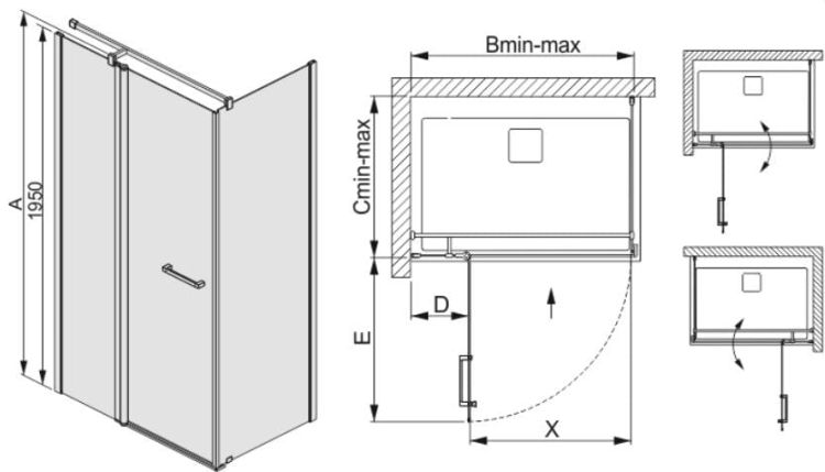 Kabina narożna prostokątna 100x110 cm Sanplast KNDJ2 Prestige III 600-073-0320-01-401 