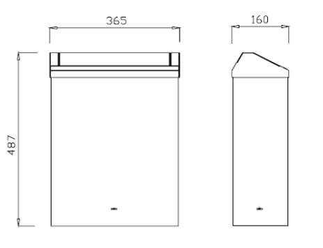Pojemnik na odpadki ze stali nierdzewnej Makoinstal C7525TS rys. tech.