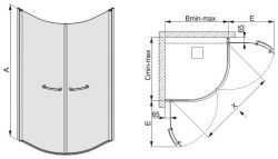 Sanplast KP2/PIII Kabina narożna półokrągła 80x80 cm 600-073-0520-01-401